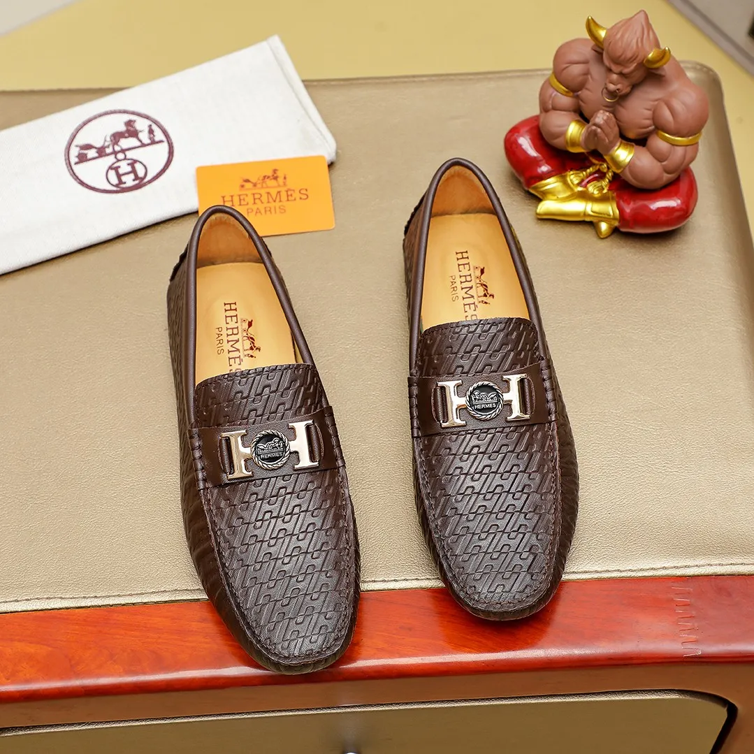 Men's shoes 💰360 🕷🕷【HERMES】The same style as Hermès counters🇨🇳Classic slip-on shoes 1:1 mold opening💯Original quality🍓Using imported first-layer cowhide🍅Pigskin lining🌶🌶Super high-end men's leather shoes🇨🇳Solid and stable Very special🍇2 colors, optional! Code number 38-45……